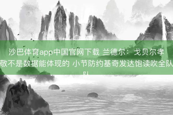 沙巴体育app中国官网下载 兰德尔：戈贝尔孝敬不是数据能体现的 小节防约基奇发达饱读吹全队