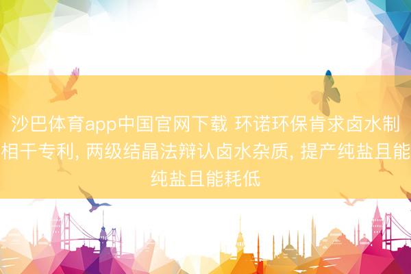 沙巴体育app中国官网下载 环诺环保肯求卤水制盐法相干专利， 两级结晶法辩认卤水杂质， 提产纯盐且能耗低