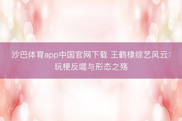 沙巴体育app中国官网下载 王鹤棣综艺风云：玩梗反噬与形态之殇