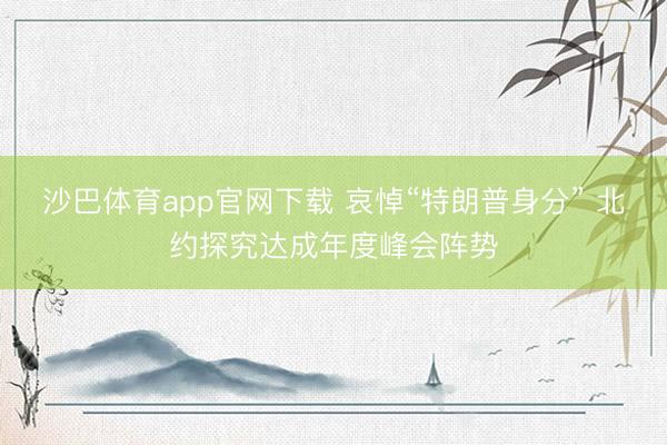 沙巴体育app官网下载 哀悼“特朗普身分” 北约探究达成年度峰会阵势