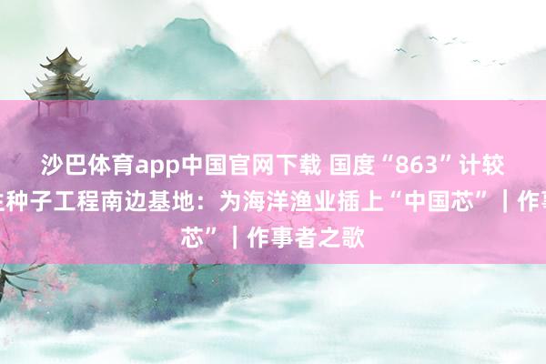 沙巴体育app中国官网下载 国度“863”计较海水衍生种子工程南边基地：为海洋渔业插上“中国芯”｜作事者之歌